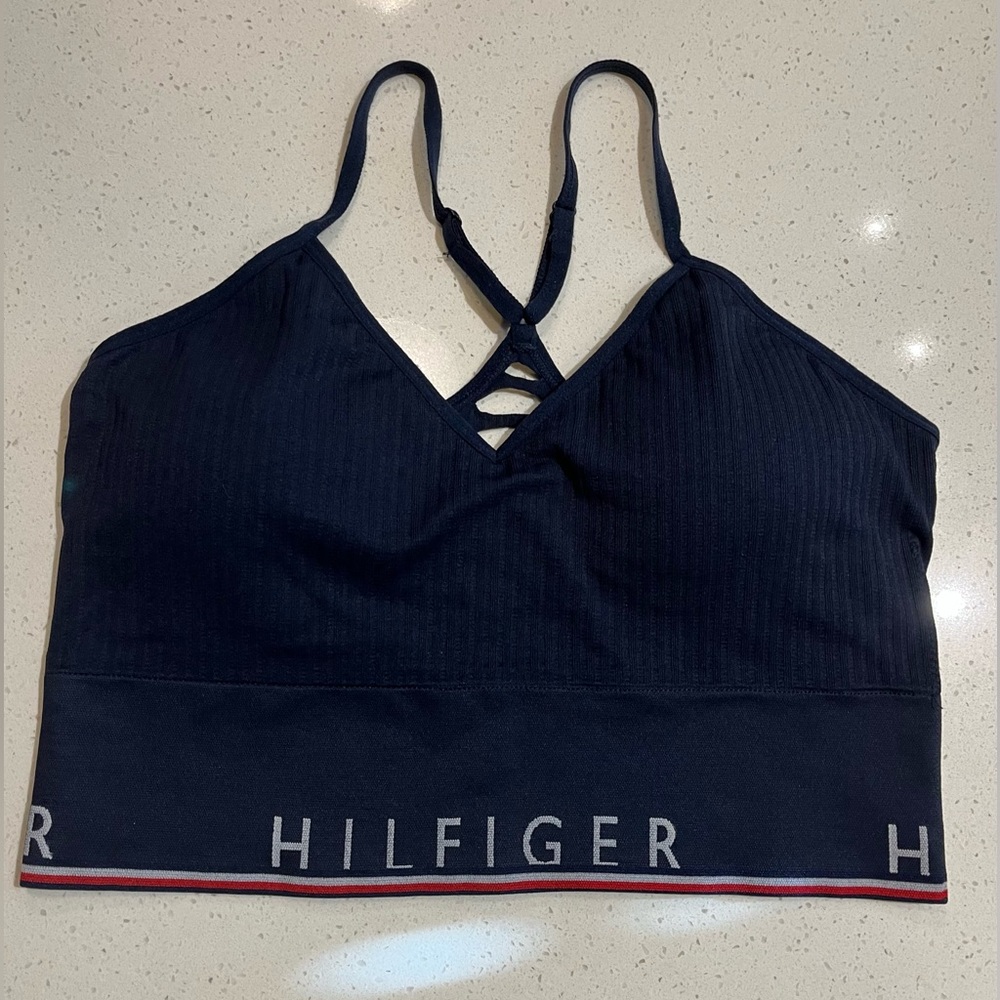 SOLD Tommy Hilfiger | Seamless Longline Bralette in Navy Size XL - Picture 2 of 4
